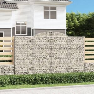 Arched Gabion Baskets 2 pcs 300x50x180/200 cm Galvanised Iron - Royalton