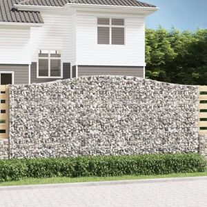 Arched Gabion Baskets 2 pcs 400x50x180/200 cm Galvanised Iron - Royalton