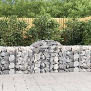 Arched Gabion Baskets 7 pcs 200x50x80/100 cm Galvanised Iron - Royalton