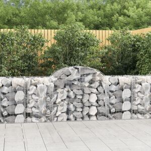 Arched Gabion Baskets 8 pcs 200x50x80/100 cm Galvanised Iron - Royalton