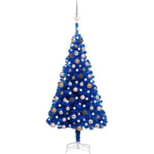 Artificial Christmas Tree with LEDs&Ball Set Blue 120 cm pvc - Royalton