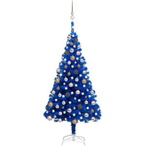 Artificial Christmas Tree with LEDs&Ball Set Blue 150 cm pvc - Royalton