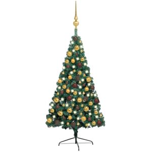 Artificial Half Christmas Tree with LEDs&Ball Set Green 150 cm - Royalton