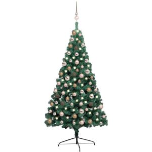 Artificial Half Christmas Tree with LEDs&Ball Set Green 150 cm - Royalton