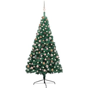 Artificial Half Christmas Tree with LEDs&Ball Set Green 180 cm - Royalton