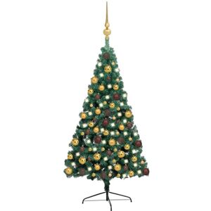 Artificial Half Christmas Tree with LEDs&Ball Set Green 180 cm - Royalton