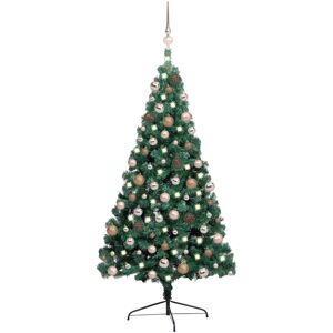 Artificial Half Christmas Tree with LEDs&Ball Set Green 240 cm - Royalton