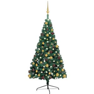 Artificial Half Christmas Tree with LEDs&Ball Set Green 240 cm - Royalton