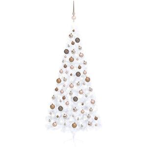 Artificial Half Christmas Tree with LEDs&Ball Set White 240 cm - Royalton