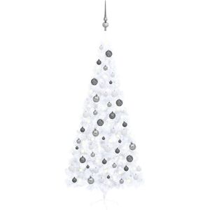 Artificial Half Christmas Tree with LEDs&Ball Set White 240 cm - Royalton