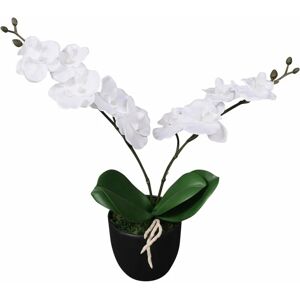 BERKFIELD HOME Royalton Artificial Orchid Plant with Pot 30 cm White