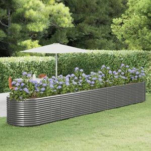 Garden Planter Grey 554x100x68 cm Powder-coated Steel - Royalton