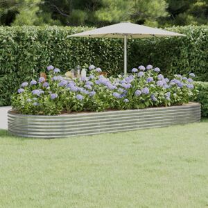 Garden Planter Powder-coated Steel 373x140x36 cm Silver - Royalton