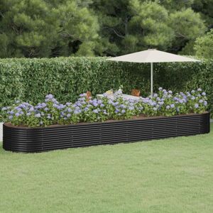 Garden Planter Powder-coated Steel 584x140x68 cm Anthracite - Royalton