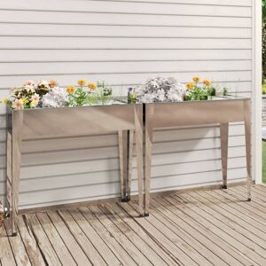 Royalton - Garden Planters 2 pcs Galvanised Steel