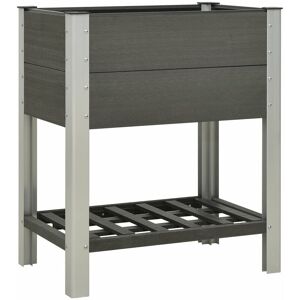 Garden Raised Bed with Shelf 75x50x90 cm wpc Grey - Royalton