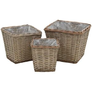 Royalton - Raised Bed 3 pcs Wicker with pe Lining