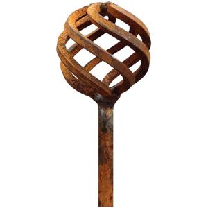 Garden Pride - Rusty Metal Sphere Garden Stake - Small - Pack of 3