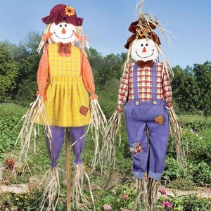 THOMPSON & MORGAN Thompson&morgan - Scarecrows Garden Ornament Bird Deterrent Twin Pack 6ft Tall