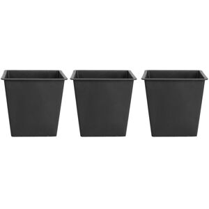 Beliani - Self-Watering Plant Flower Pots Set of 3 Indoor Outdoor Square 42x42x38cm Balzo - Black