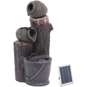 Hillvert - Solar Garden Fountain - 2 Vessels with Bucket - led Lighting Solar water feature Solar Fountain Garden