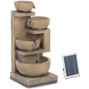 Hillvert - Solar garden fountain - 4 bowls on wall ensemble - led lighting Solar water feature Solar Fountain Garden