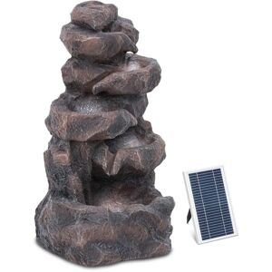 Hillvert - Solar garden fountain - multi-tiered rock formation - led lighting Solar water feature Solar Fountain Garden