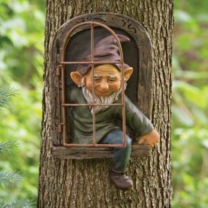 Aougo - Statue,Garden Figurine,Outdoor Resin Statue,Gnome Garden Gnome Statue,Elf Outside The Gate - Indoor and Outdoor Garden Decorations