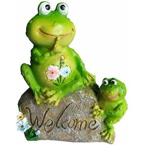 Pesce - Statues Gift Home Decoration Ornaments Resin Frog Family Figurines Garden Decoration Outdoor Miniature Animal Welcome Art