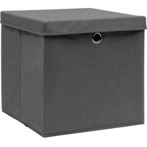 Vidaxl - Storage Boxes with Covers 4 pcs 28x28x28 cm Grey Grey