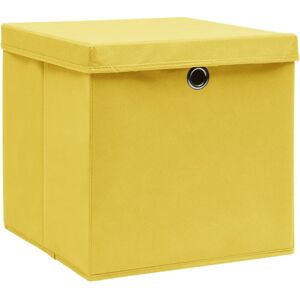 Vidaxl - Storage Boxes with Covers 4 pcs 28x28x28 cm Yellow Yellow