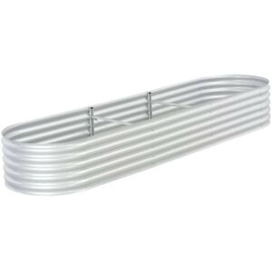 SWEIKO Garden Planter 320x80x44 cm Galvanised Steel Silver VDTD29647