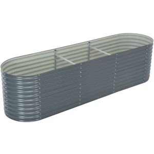 SWEIKO Garden Planter 320x80x81 cm Galvanised Steel Grey VDTD29652