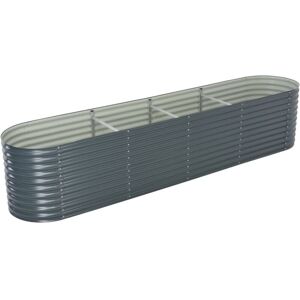 SWEIKO Garden Planter 400x80x81 cm Galvanised Steel Grey VDTD29651