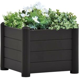 Sweiko - Garden Raised Bed pp Anthracite 43x43x35 cm FF313973UK