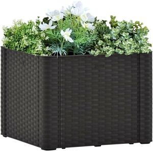 Sweiko - Garden Raised Bed with Self Watering System Anthracite 43x43x33 cm FF313957UK