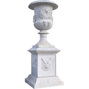 BISCOTTINI Vase with cast iron base with white antiqued finish