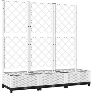 Garden Planter with Trellis White 120x40x121.5 cm pp Vidaxl White