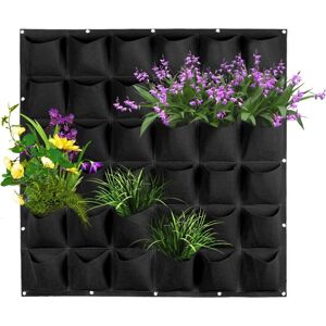 Wall Plant Bag, 36 Pockets Vertical Planting Bag Wall Hanging Flower Pot Felt Grow Container for Garden Decoration, Indoor and Outdoor - Groofoo