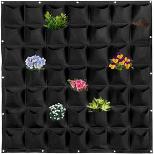 GROOFOO Wall Planting Garden Wall Planter Bag Felt Planter Bags Hanging Planters Vertical Greening Flower Pot for Indoor Outdoor Balcony Gardening (Black 49