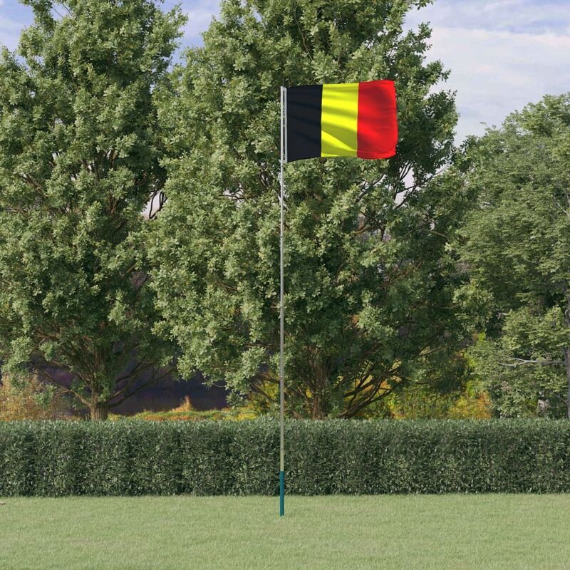 Berkfield Home - Royalton Belgium Flag and Pole 5.55 m Aluminium