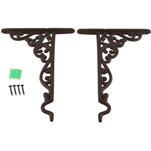 TLILY 2 Pack Cast Iron Plant Hanger Hanging Planters Basket Wall Hook with Screws, Vintage Metal Wall Stands for Bird Feeders, Planters, Lanterns, Wind