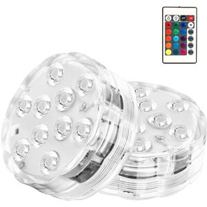 Linghhang - 2 Pack) Submersible led Light, IP68 Magnet Underwater Lights, rgbw Changing Remote Controlled Pool Lights for Aquarium, Vase Base, Pond,