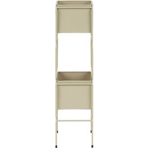 Beliani - 2-Tier Plant Stand Indoor Flower Pot Round 20 x 20 x 75 cm Metal Beige Colutena