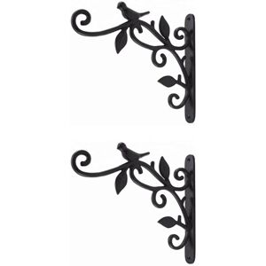 TLILY 2X Hanging Plant Hook Cast Iron Flower Basket Hooks Bracket Hanger for Bird Feeder Lantern Pots Wind Chimes