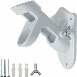 GOTRAYS Adjustable Flag Pole Bracket Aluminum Flag Pole Base with Two Positions for 1' Diameter Flag Poles (White)