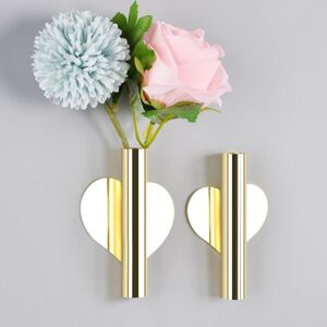 Alwaysh - Pieces Gold Wall Vase Modern Indoor Decorative Pots for Background Wall, Living Room and Bedroom Decoration (10.8 x 2 cm)