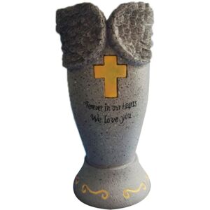TLILY Crosses Graveyard Flower Pot,Solar Cemetery Vase, Memorial Stand with Spiked Tombstone, Pot Display