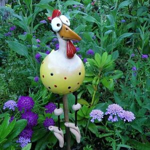 LUNE Decorative Garden Hen. Funny Garden Statues Outdoor Fairy Garden Decoration. Funny Resin Chicken Garden Decoration Hen Shape Animal Figurine