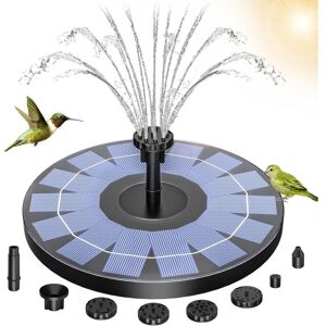 Longziming - Floating Outdoor Solar Fountain 1.4W Solar Pond Pump with 6 Nozzles for Bird Bath, Pond, Pool, Patio, Garden Decoration